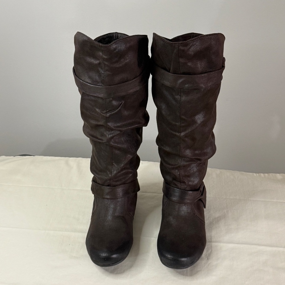 BareTraps Serene Slouchy Dark Brown Boots Size 6 M